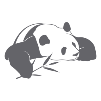 Panda And His Bamboo Decal (Grey)